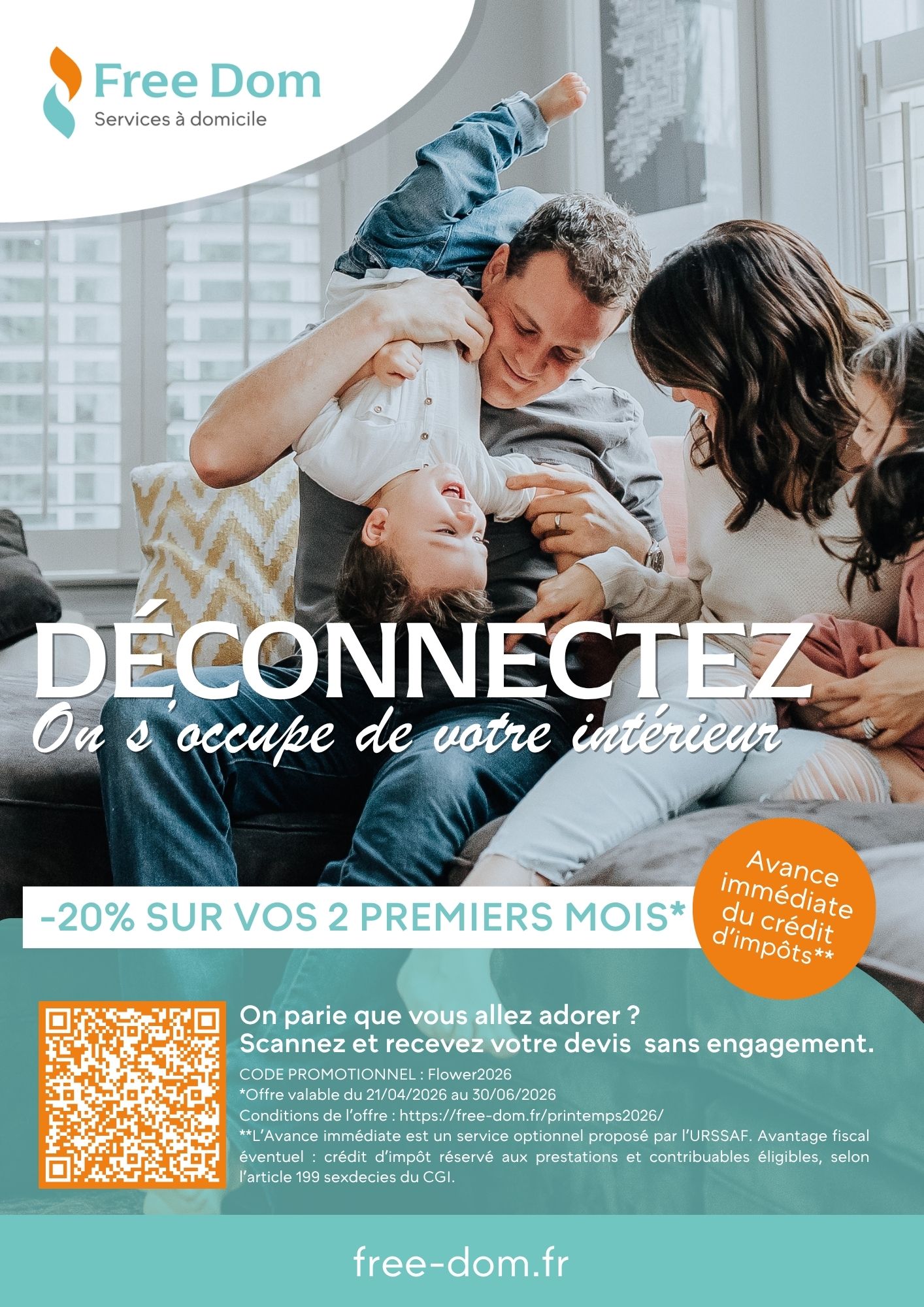 Offre promotionnelle Free Dom 2026, -20% sur votre facture